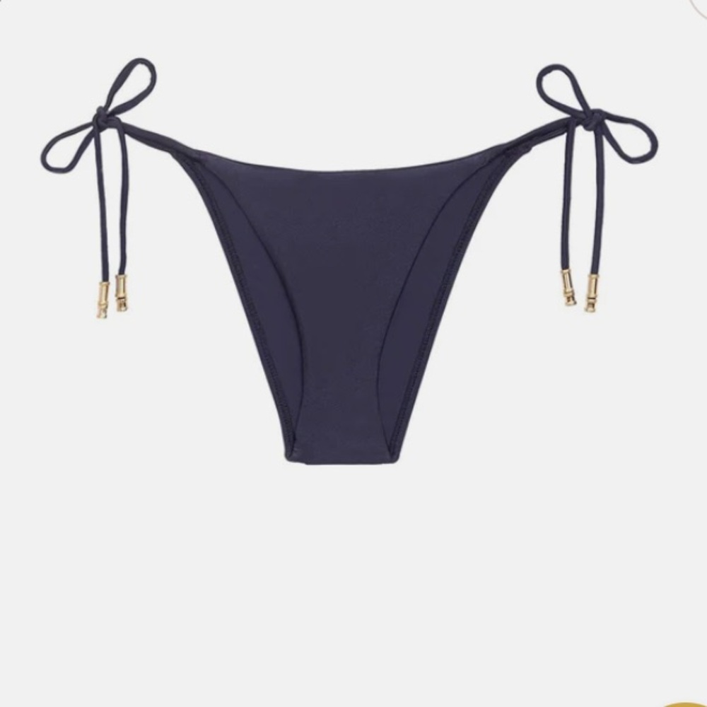 NWT Vix Paula Hermanny Solid Tie Side Full Navy Size Small